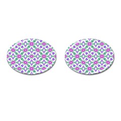 Multicolor Ornate Check Cufflinks (oval) by dflcprints