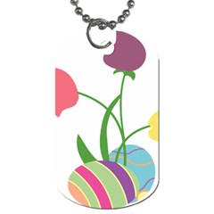 Eggs Three Tulips Flower Floral Rainbow Dog Tag (one Side) by Mariart