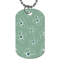 Flower Floral Sakura Sunflower Rose Blue Dog Tag (one Side) by Mariart