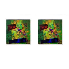 Green Paint             Cufflinks (square) by LalyLauraFLM