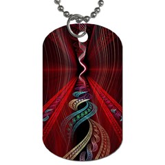 Artistic Blue Gold Red Dog Tag (one Side) by Mariart