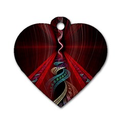 Artistic Blue Gold Red Dog Tag Heart (one Side) by Mariart