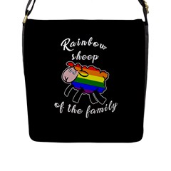 Rainbow Sheep Flap Messenger Bag (l)  by Valentinaart