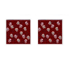 Funny Skull Rosebed Cufflinks (square) by designworld65