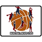 Basketball never stops Fleece Blanket (Large)  80 x60  Blanket Front