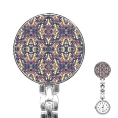 Multicolored Modern Geometric Pattern Stainless Steel Nurses Watch by dflcprints