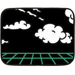 Illustration Cloud Line White Green Black Spot Polka Double Sided Fleece Blanket (mini)  by Mariart