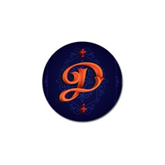 Marquis Love Dope Lettering Blue Red Orange Alphabet P Golf Ball Marker by Mariart