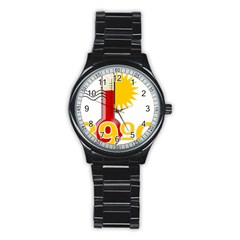 Thermometer Themperature Hot Sun Stainless Steel Round Watch by Mariart