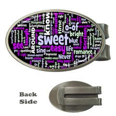 Writing Color Rainbow Sweer Love Money Clips (oval)  by Mariart