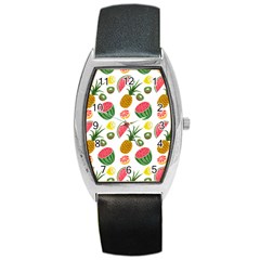 Fruits Pattern Barrel Style Metal Watch by Nexatart