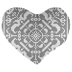 Mosaic Pattern Cyberscooty Museum Pattern Large 19  Premium Heart Shape Cushions by Nexatart