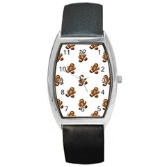 Gingerbread Seamless Pattern Barrel Style Metal Watch by Nexatart