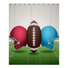 Helmet Ball Football America Sport Red Brown Blue Green Shower Curtain 60  X 72  (medium)  by Mariart