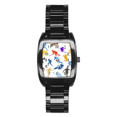 Sport Player Playing Stainless Steel Barrel Watch by Mariart