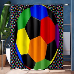 Team Soccer Coming Out Tease Ball Color Rainbow Sport Shower Curtain 60  X 72  (medium)  by Mariart