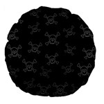 Skull pattern Large 18  Premium Flano Round Cushions Front