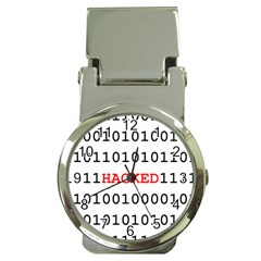 Binary Black Cyber Data Digits Money Clip Watches by Nexatart