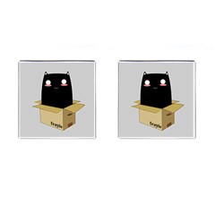 Black Cat In A Box Cufflinks (square) by Catifornia