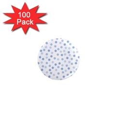 Bubble Balloon Circle Polka Blue 1  Mini Magnets (100 Pack)  by Mariart