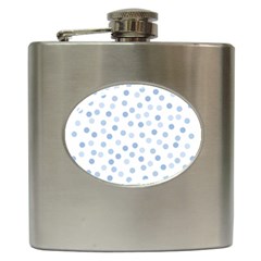 Bubble Balloon Circle Polka Blue Hip Flask (6 Oz) by Mariart