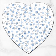 Bubble Balloon Circle Polka Blue Jigsaw Puzzle (heart) by Mariart