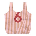 Number 6 Line Vertical Red Pink Wave Chevron Full Print Recycle Bags (L)  Front