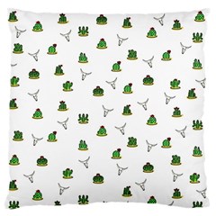 Cactus Pattern Large Flano Cushion Case (one Side) by Valentinaart