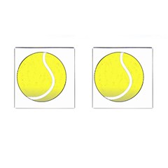 Tennis Ball Ball Sport Fitness Cufflinks (square) by Nexatart