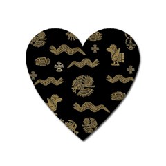 Aztecs Pattern Heart Magnet by Valentinaart