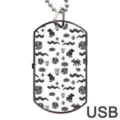 Aztecs Pattern Dog Tag Usb Flash (one Side) by ValentinaDesign