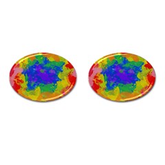 Colorful Paint Texture           Cufflinks (oval) by LalyLauraFLM