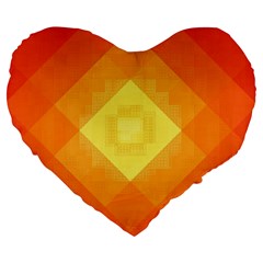 Pattern Retired Background Orange Large 19  Premium Heart Shape Cushions by Nexatart