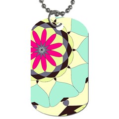 Pink Flower Dog Tag (one Side) by digitaldivadesigns