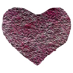 Leaves Pink Background Texture Large 19  Premium Heart Shape Cushions by Nexatart