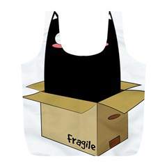 Black Cat In A Box Full Print Recycle Bags (l)  by Catifornia