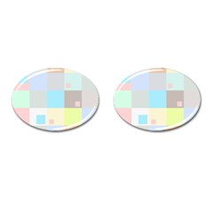 Pastel Diamonds Background Cufflinks (oval) by Nexatart