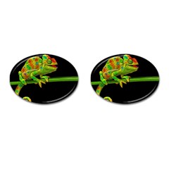 Chameleons Cufflinks (oval) by Valentinaart