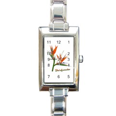 Bird Of Paradise Rectangle Italian Charm Watch by Valentinaart