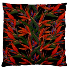 Bird Of Paradise Large Flano Cushion Case (two Sides) by Valentinaart