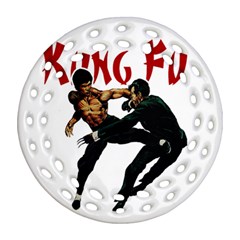 Kung Fu  Round Filigree Ornament (two Sides) by Valentinaart