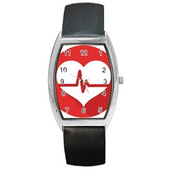 Cardiologist Hypertension Rheumatology Specialists Heart Rate Red Love Barrel Style Metal Watch by Mariart