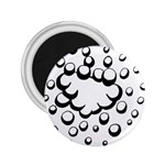 Splash Bubble Black White Polka Circle 2.25  Magnets Front