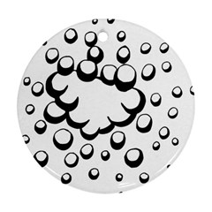 Splash Bubble Black White Polka Circle Ornament (round) by Mariart