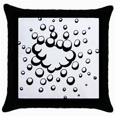 Splash Bubble Black White Polka Circle Throw Pillow Case (black) by Mariart