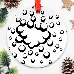 Splash Bubble Black White Polka Circle Round Ornament (two Sides) by Mariart