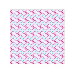 Squiggle Red Blue Milk Glass Waves Chevron Wave Pink Small Satin Scarf (square) by Mariart