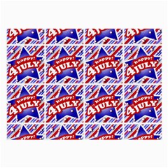 Happy 4th Of July Theme Pattern Large Glasses Cloth (2-side) by dflcprints