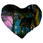 Background Forest Trees Nature Large 19  Premium Heart Shape Cushions Front