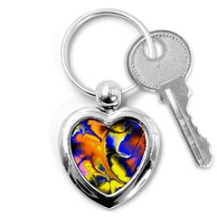 Fractal Art Pattern Cool Key Chains (heart)  by Nexatart